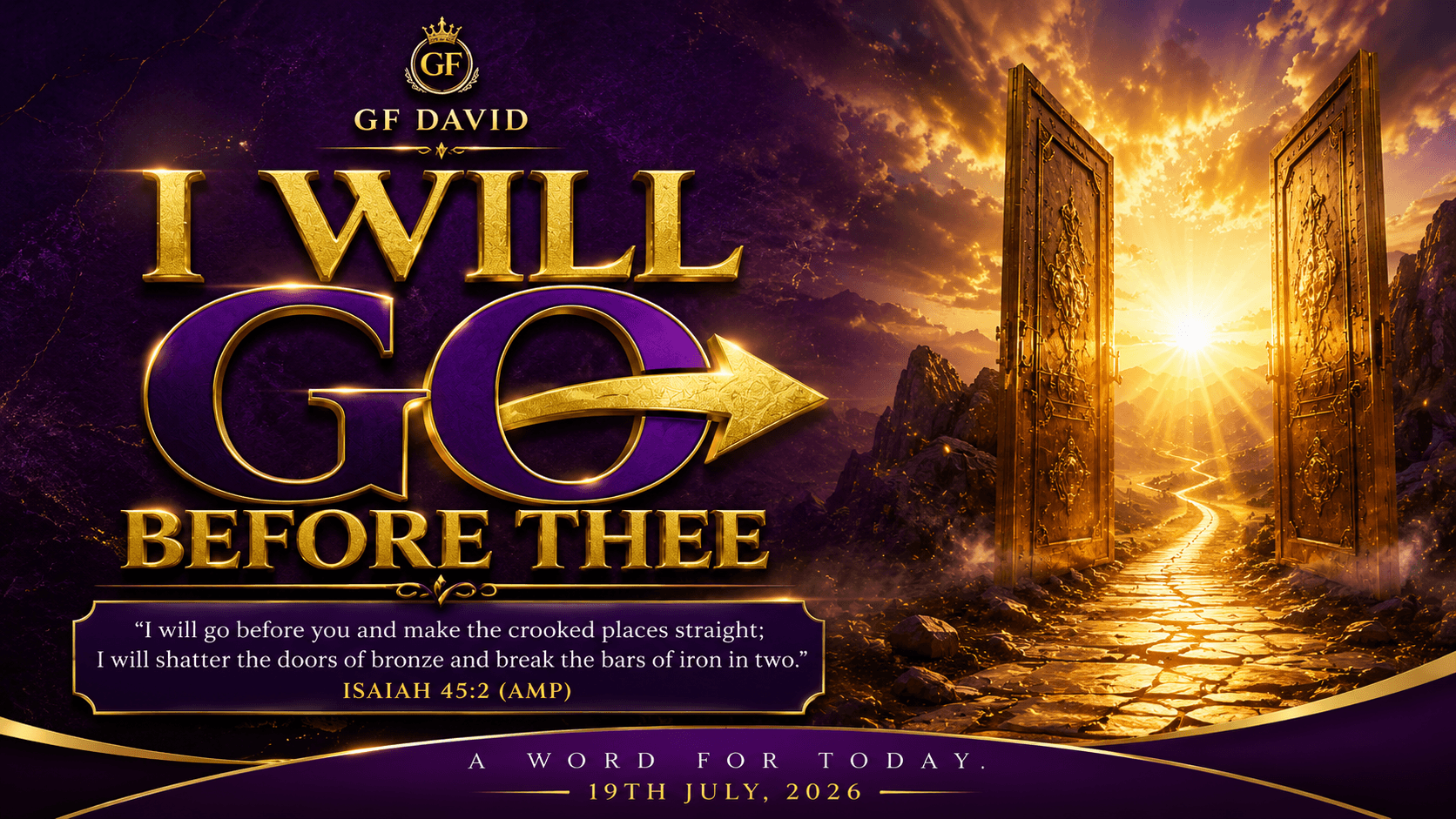I Will Go Before Thee